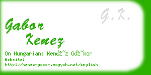 gabor kenez business card